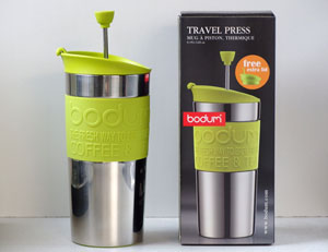 bodum TRAVEL PRESS SET マグ用リッド付コーヒーメーカー 0.35L ライムグリーン K11067-565