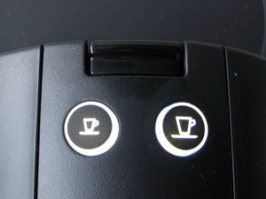 ネスプレッソ　ピクシーの抽出ボタン